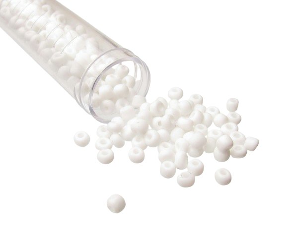 white glass seed beads size 6