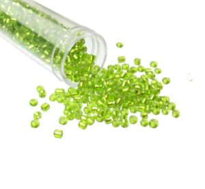 green glass seed beads size 8