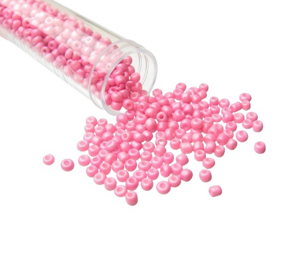 solid pink seed beads size 8