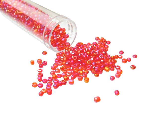 red ab seed beads 8/0