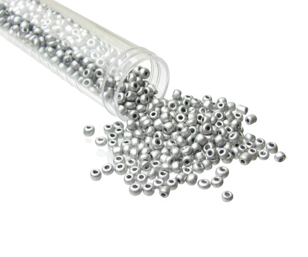 silver seed beads size 8