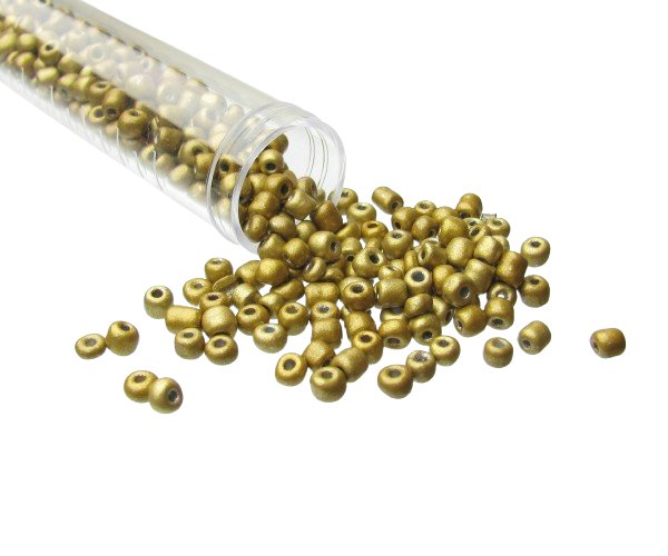 matte brass seed beads size 6