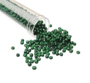 forest green seed beads 8/0