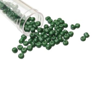 solid green seed beads size 6