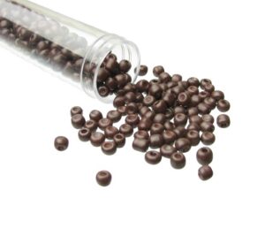 solid brown seed beads 6/0