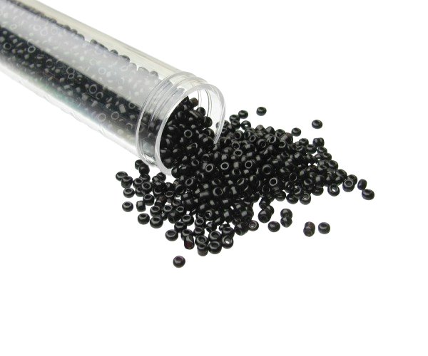 solid black seed beads size 11