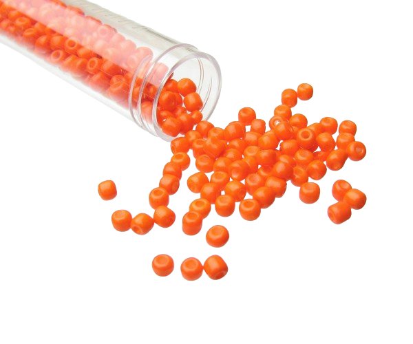 solid orange seed beads size 6