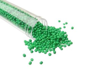 solid green seed beads size 11