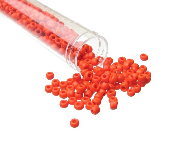 solid red seed beads size 6