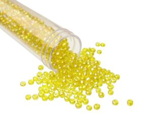 yellow lustre seed beads size 8