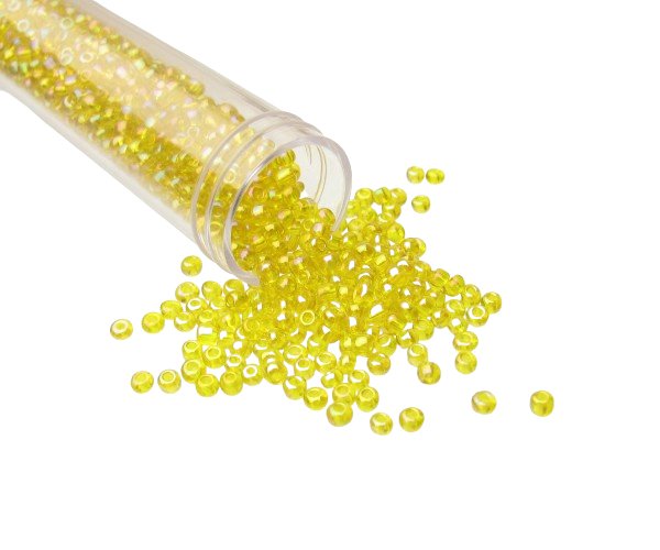 yellow lustre seed beads size 8