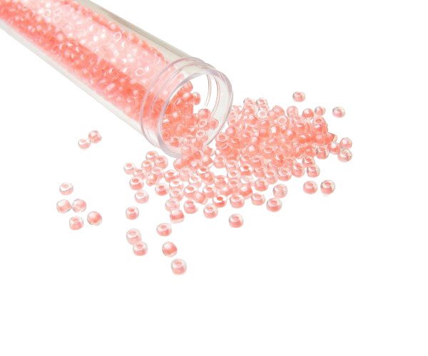 salmon pink seed beads 8/0