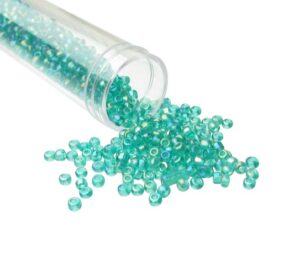 teal green seed beads size 8