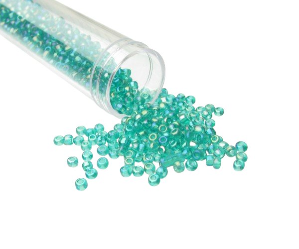 teal green seed beads size 8
