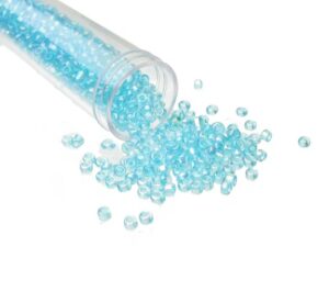 blue seed beads glass 8/0