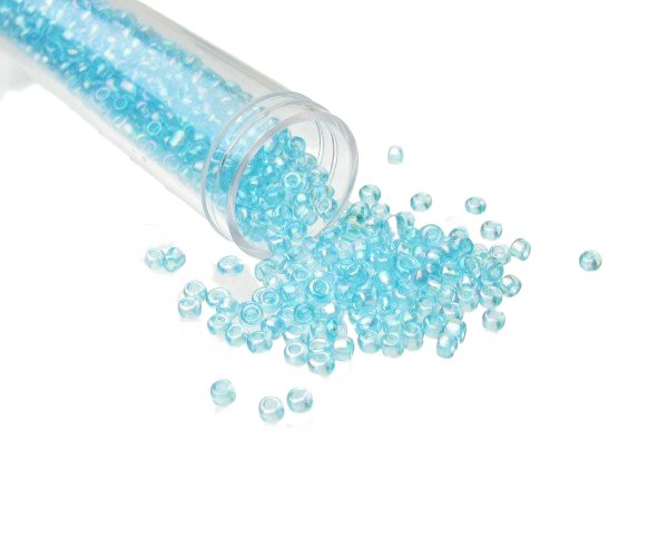 blue seed beads glass 8/0