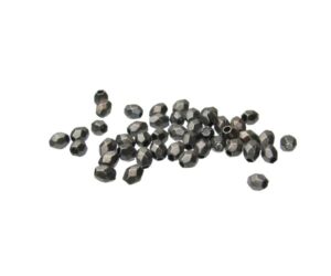 black faceted round spacer metal beads