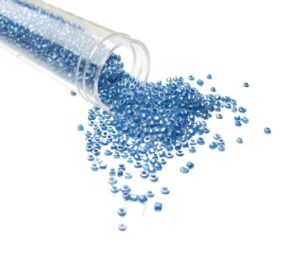 transparent blue seed beads size 11/0