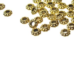 gold large hole daisy spacer beads