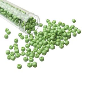 solid green seed beads size 6/0