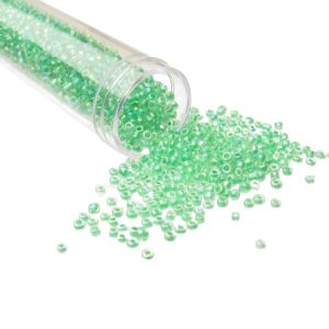 light green seed beads glass 11/0