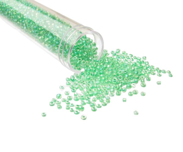 light green seed beads glass 11/0