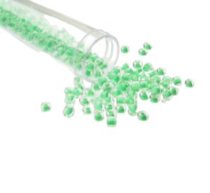 green glass seed beads size 6/0