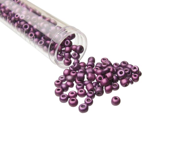 metallic purple seed beads 6/0