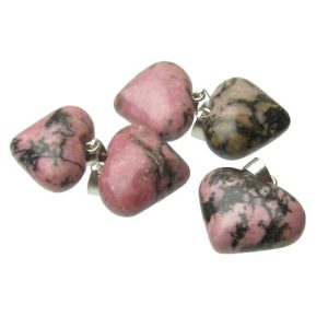 rhodonite heart pendant
