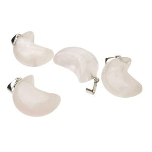 rose quartz moon pendant