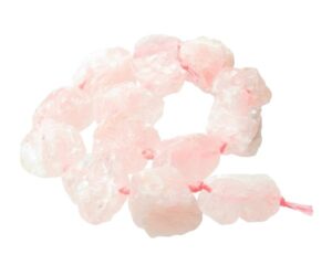 rose quartz rough nugget gemstone beads