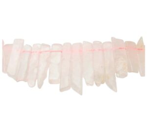 rose quartz flat nugget gemstone beads