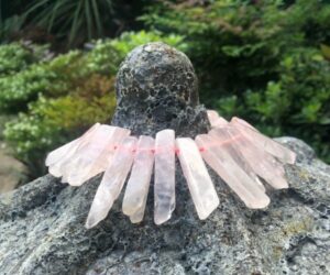 rose quartz flat nugget gemstone beads