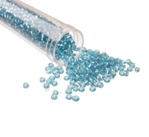 silver lined blue glass seed beads size 8/0