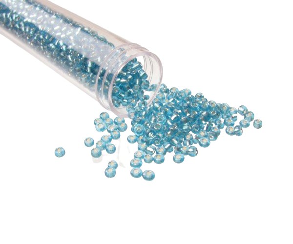 silver lined blue glass seed beads size 8/0