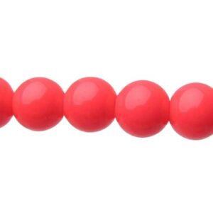fluoro pink glass round beads