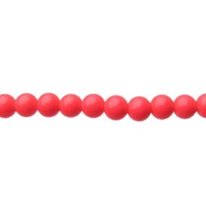 fluoro pink glass round beads