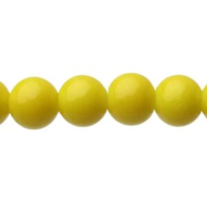 yellow glass round beads 8mm