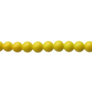 yellow glass round beads 8mm