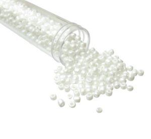 white seed beads size 8
