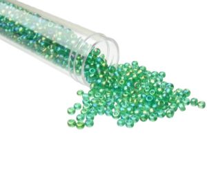green glass seed beads size 8/0