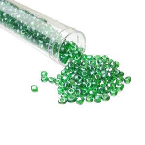 green glass seed beads size 6/0