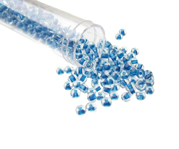 blue seed beads glass size 6/0