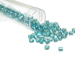 aqua blue glass seed beads 6/0