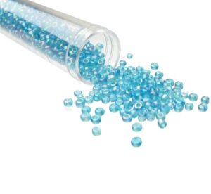 blue ab glass seed beads 8/0