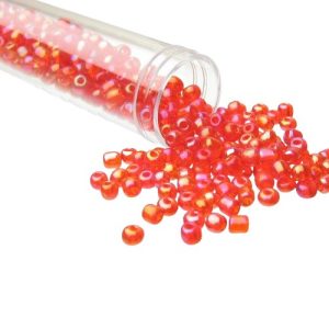red ab glass seed beads size 6/0