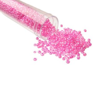 pink glass seed beads 11/0