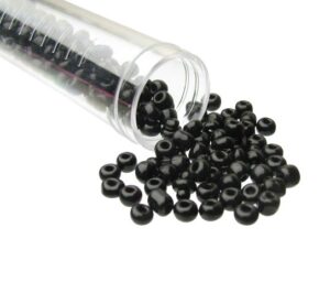 black glass seed beads size 6/0