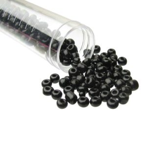 black glass seed beads size 6/0