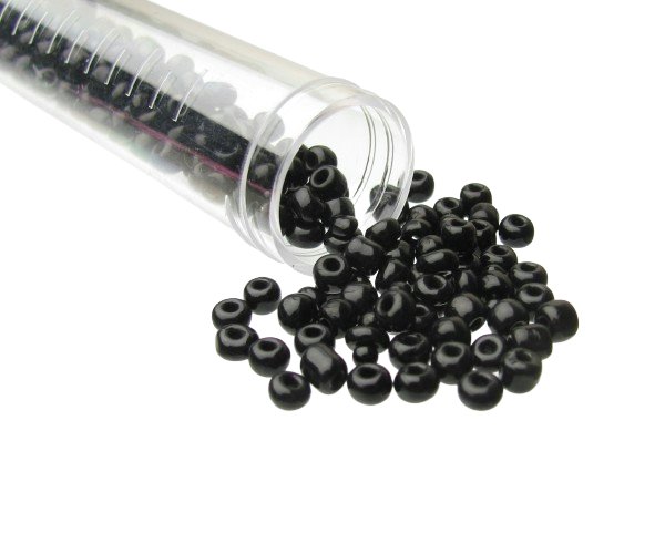 black glass seed beads size 6/0